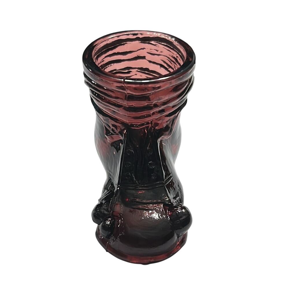 VTG Degenhart Glass Amythest Hobo Clown Shoe Toothpick Holder/Figurine 2" x 3"